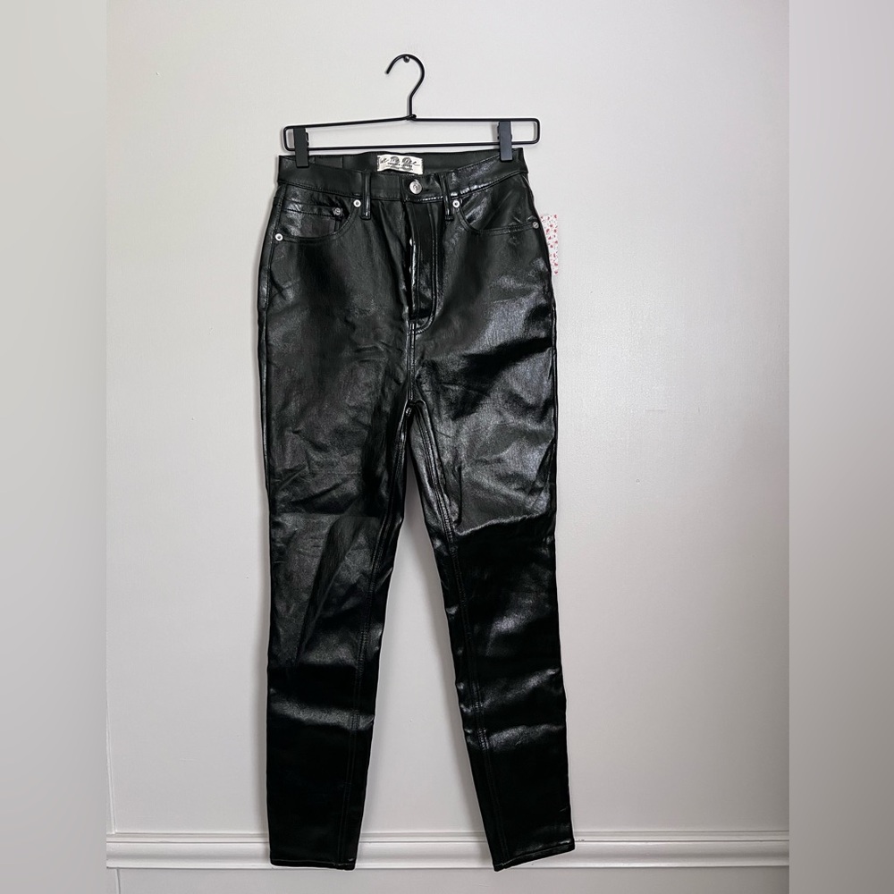 NWT Free People Liquid Black Faux Leather Pants